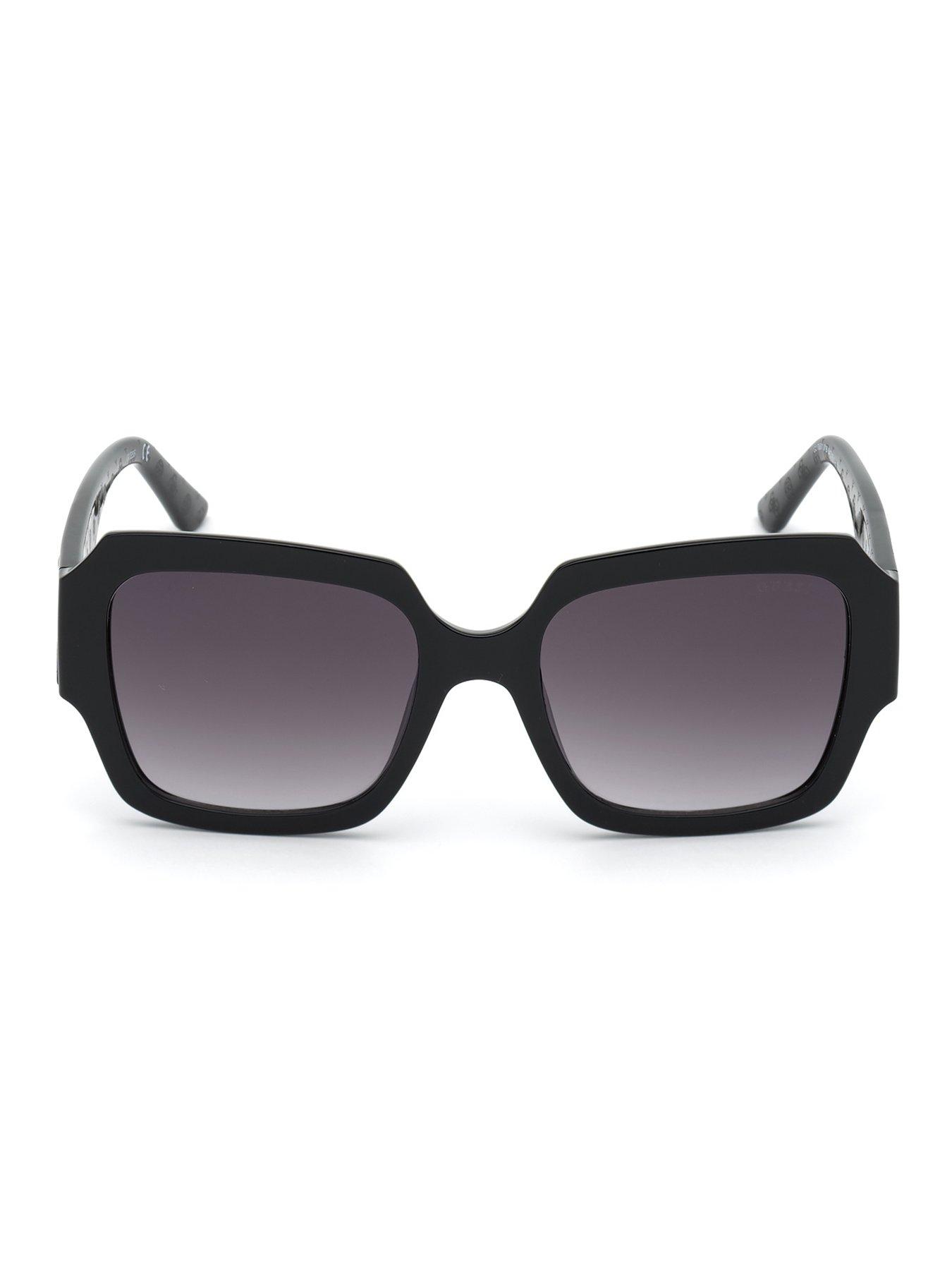 Image 3 of 6 of Guess Square Large Logo Sunglasses - Shiny Black