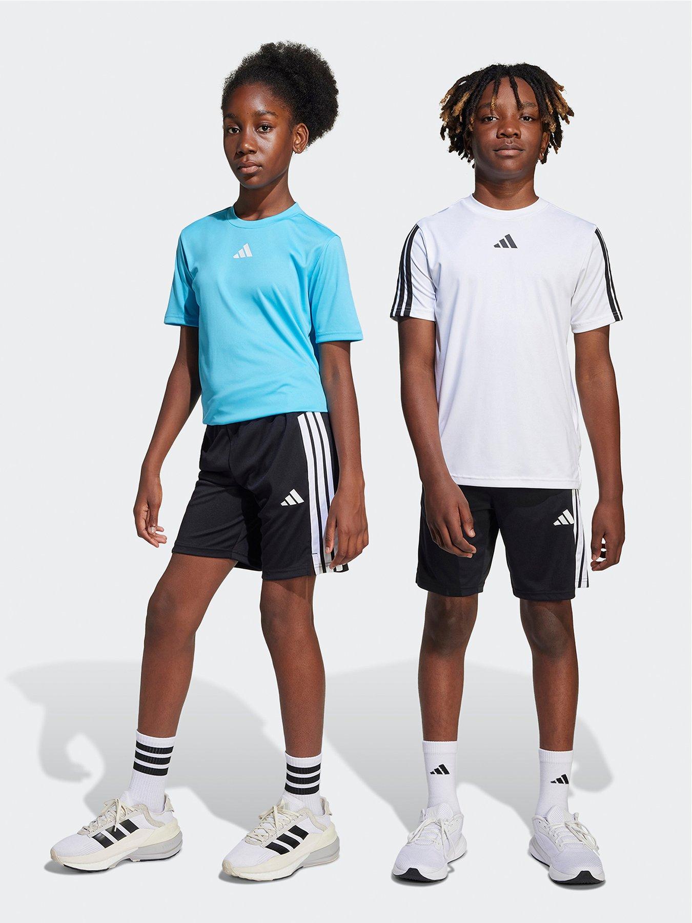undefined Junior Boys Train Essentials 3 Stripe Shorts - Black