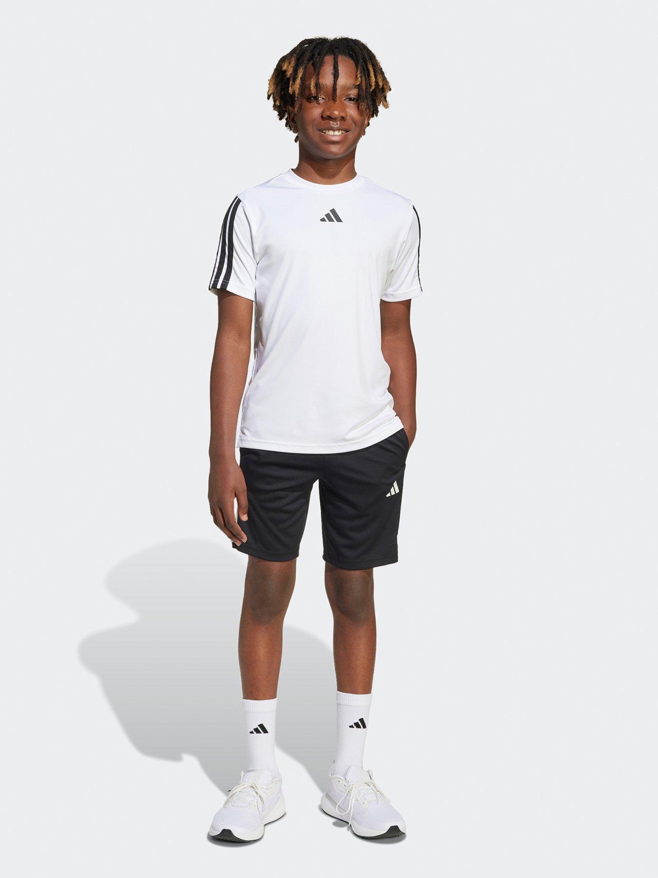 Image 3 of 5 of adidas Junior Boys Train Essentials 3 Stripe Shorts - Black