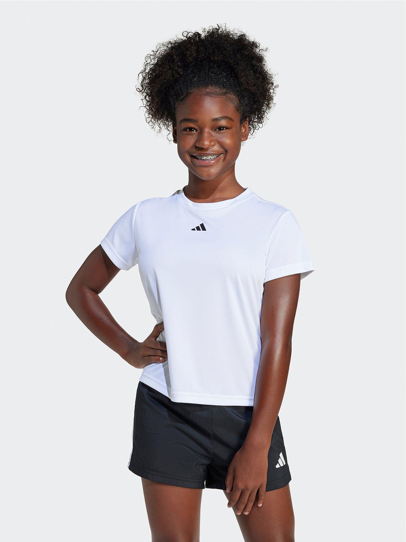 adidas Junior Girls Train Essentials T-Shirt - White