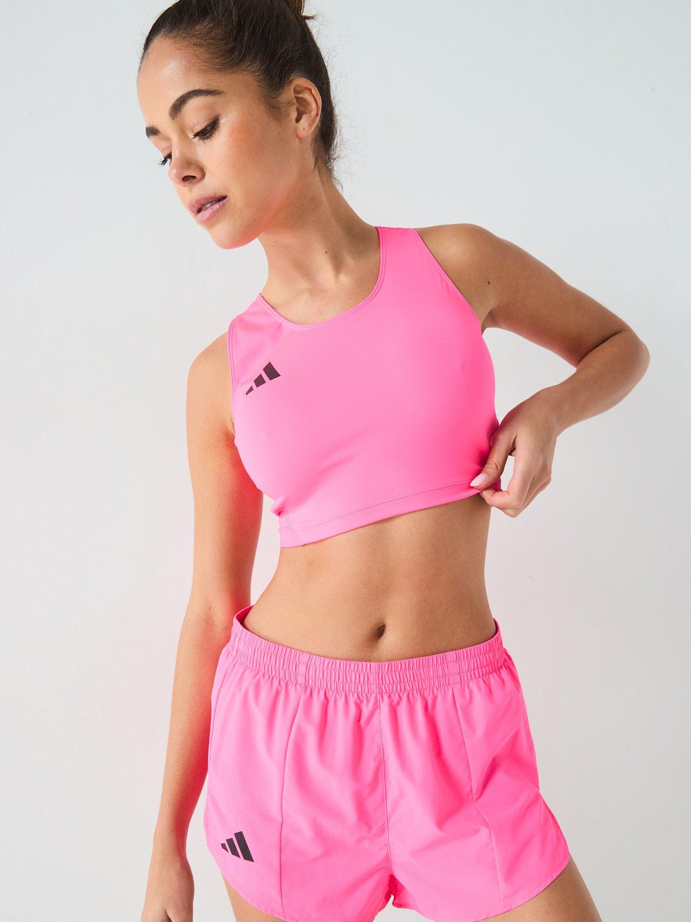 adidas Womens Running Adizero Crop Top, Lucid Pink, Size Xl, Women