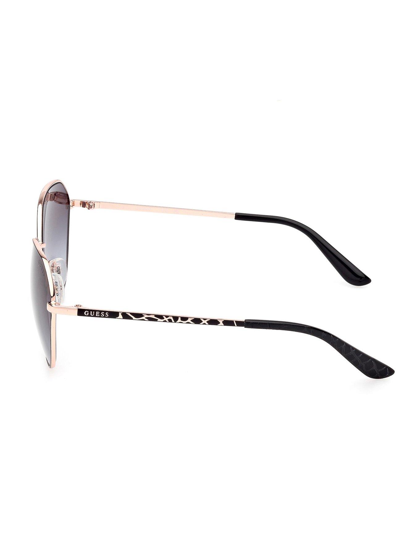 Image 2 of 4 of Guess Round Metal Frame Sunglasses - Matte Black