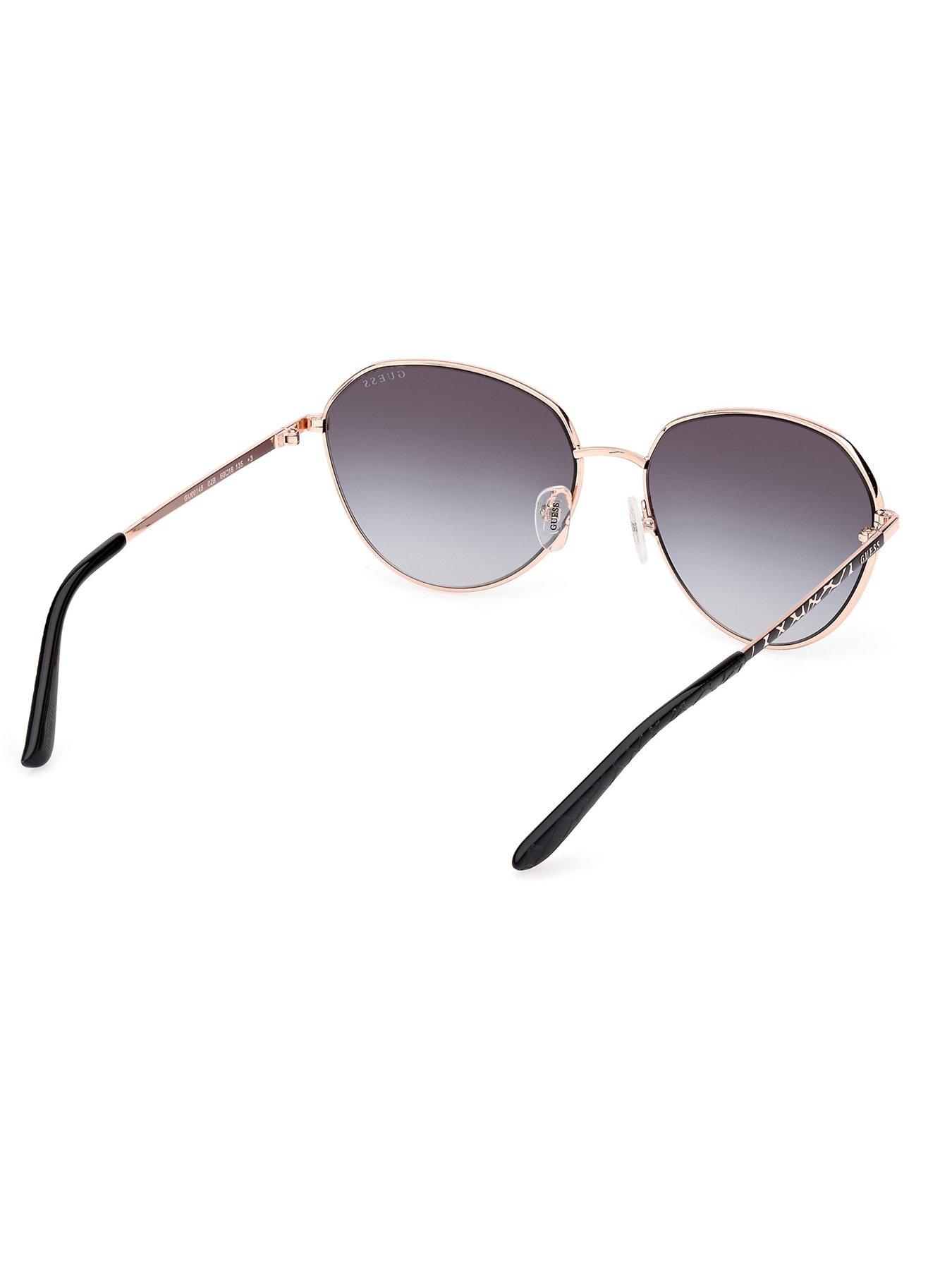 Image 3 of 4 of Guess Round Metal Frame Sunglasses - Matte Black