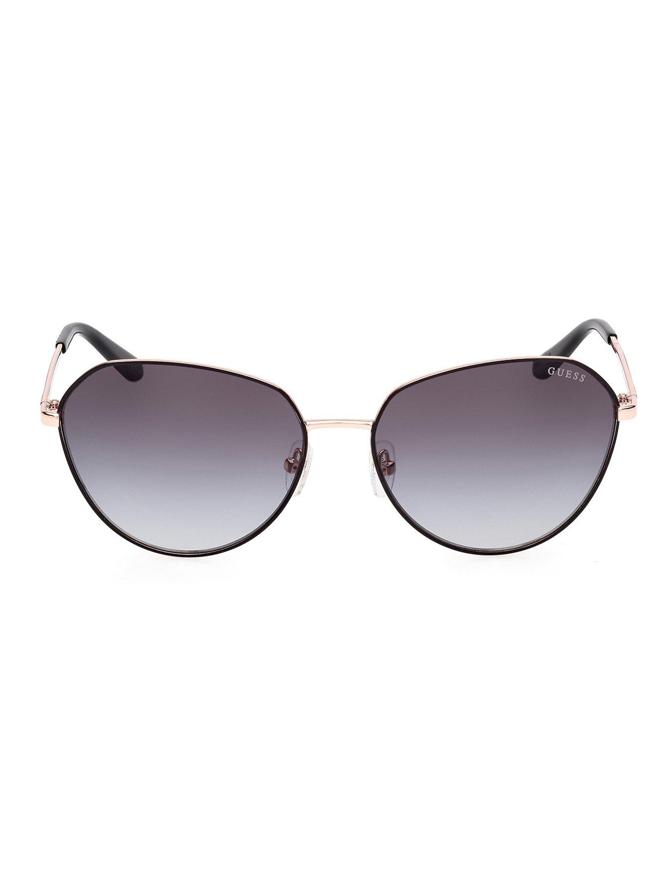 Image 4 of 4 of Guess Round Metal Frame Sunglasses - Matte Black