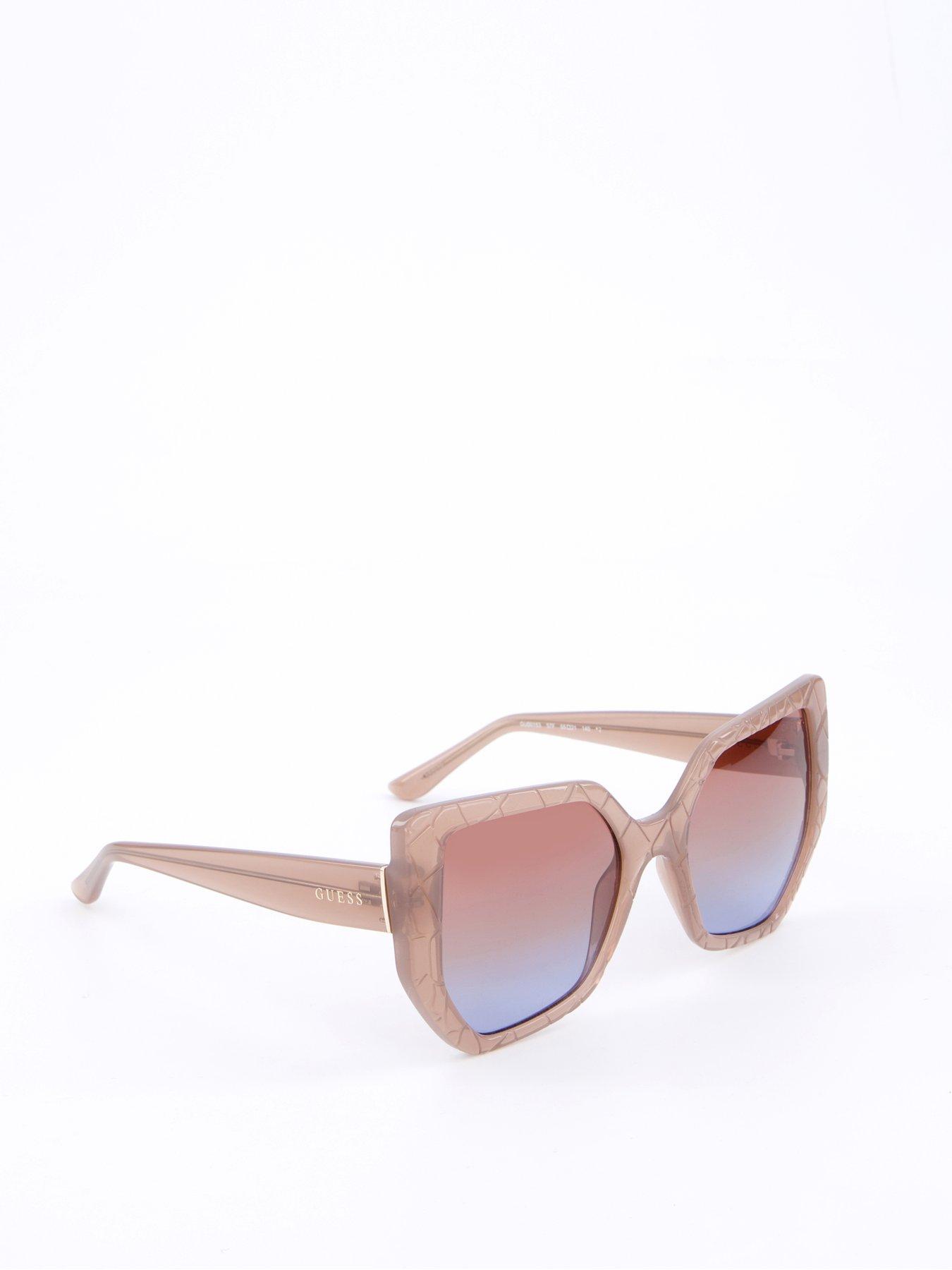 Image 2 of 5 of Guess Geometric Oversized Sunglasses - Shiny Beige