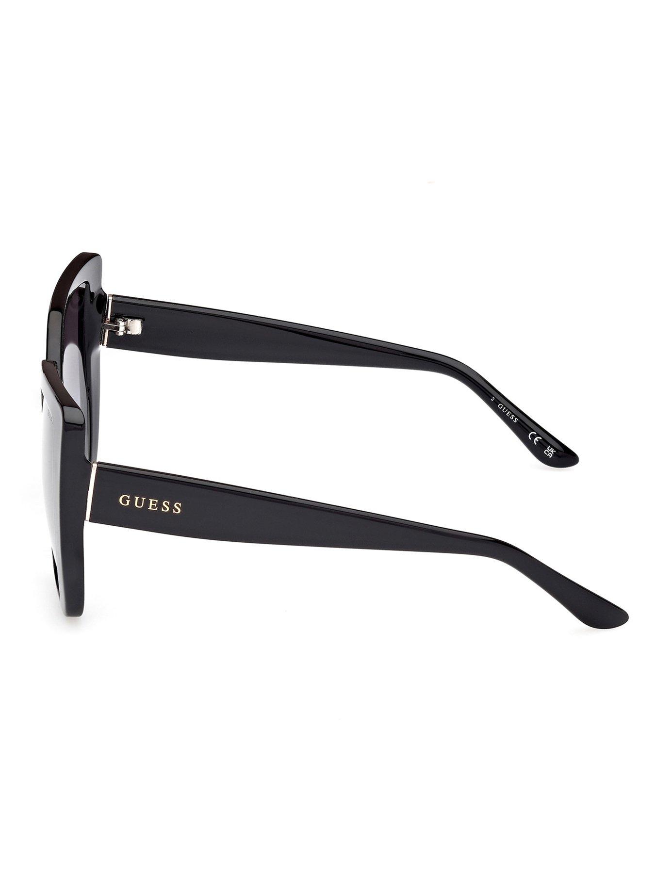 Image 2 of 4 of Guess Geometric Oversized Sunglasses - Black