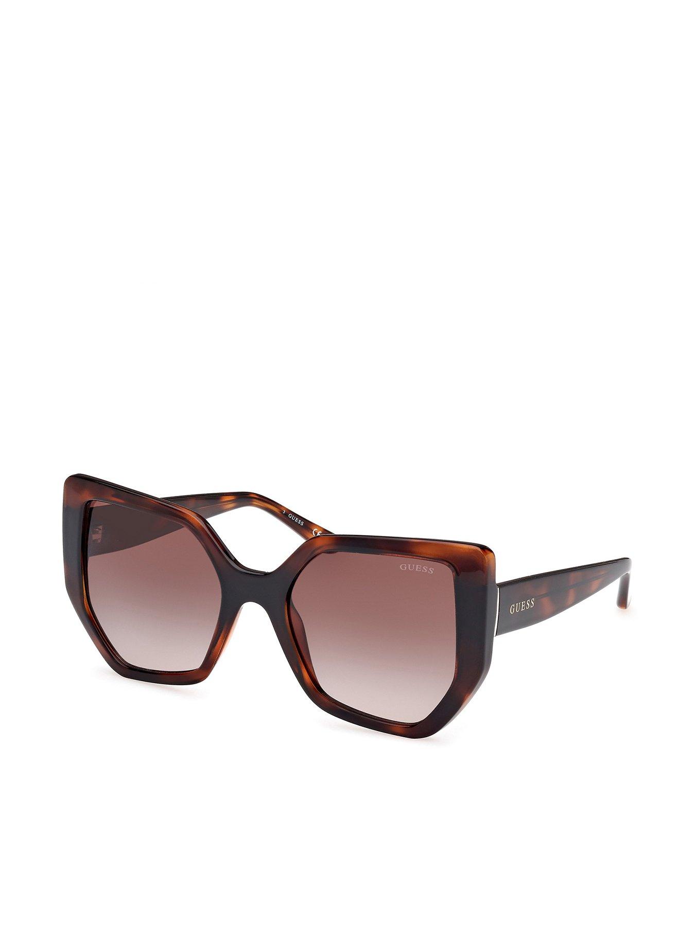 undefined Geometric Oversized Sunglasses - Dark Havana