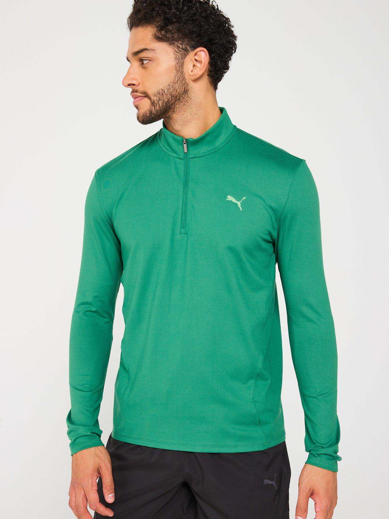 Image 1 of 5 of Puma Men's Training Evolve Slim Fit 1/2 Zip Top - Green
