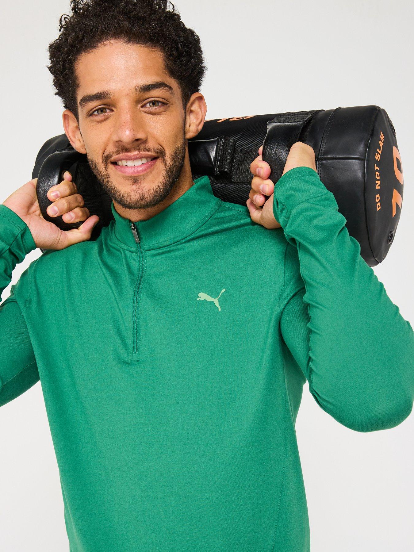 Image 4 of 5 of Puma Men's Training Evolve Slim Fit 1/2 Zip Top - Green