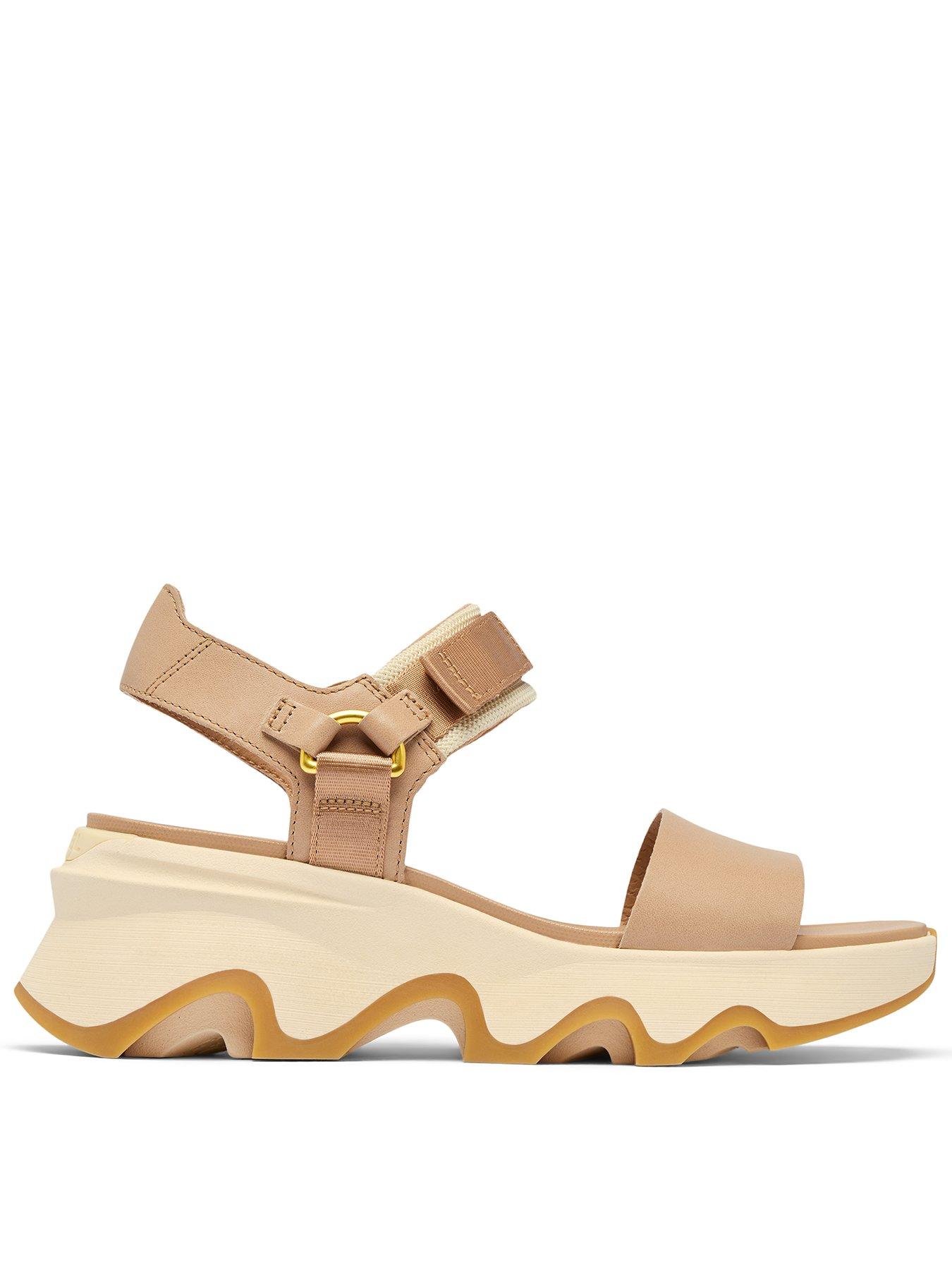 SOREL Womens Kinetic Impact Y-Strap High Sandal - Beige