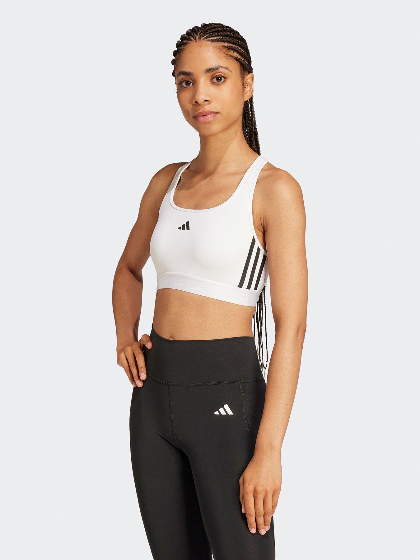 undefined Womens Training Hyperglam Midi Support Sports Bra - White