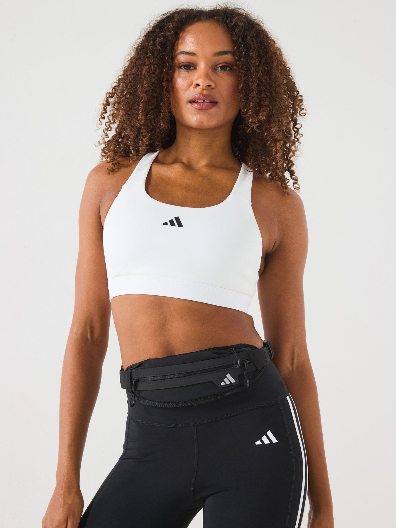Image 1 of 6 of adidas Womens Training High Support Sports Bra - White