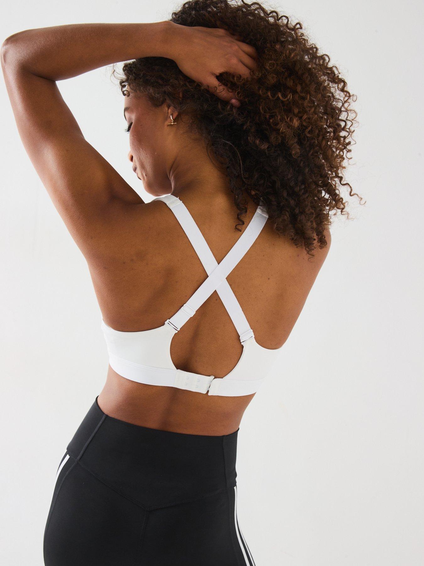 Image 2 of 6 of adidas Womens Training High Support Sports Bra - White