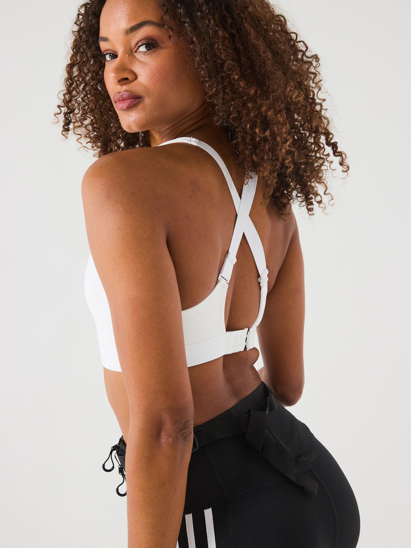 Image 6 of 6 of adidas Womens Training High Support Sports Bra - White