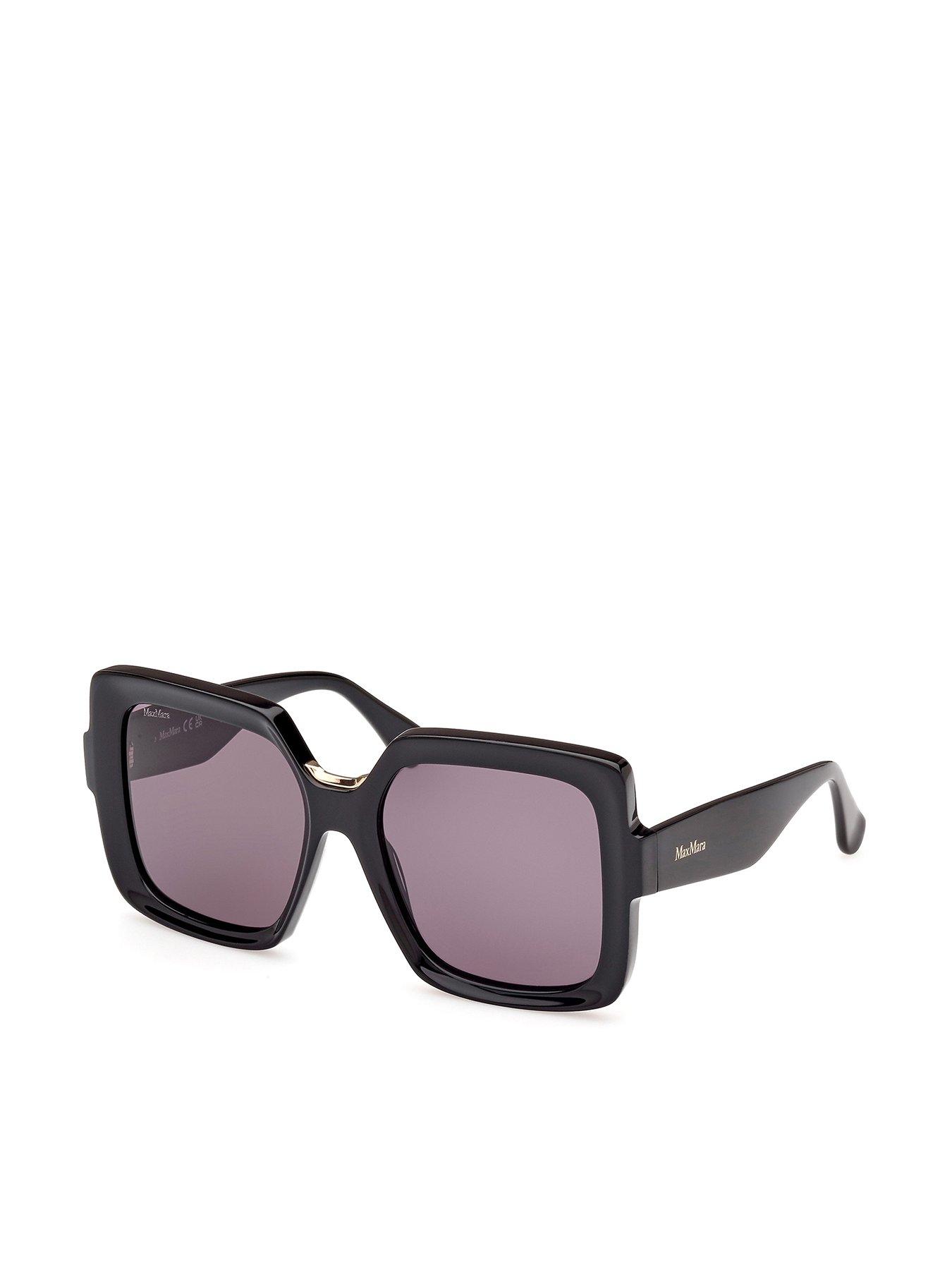 undefined Ernest Square Large Sunglasses - Shiny Black