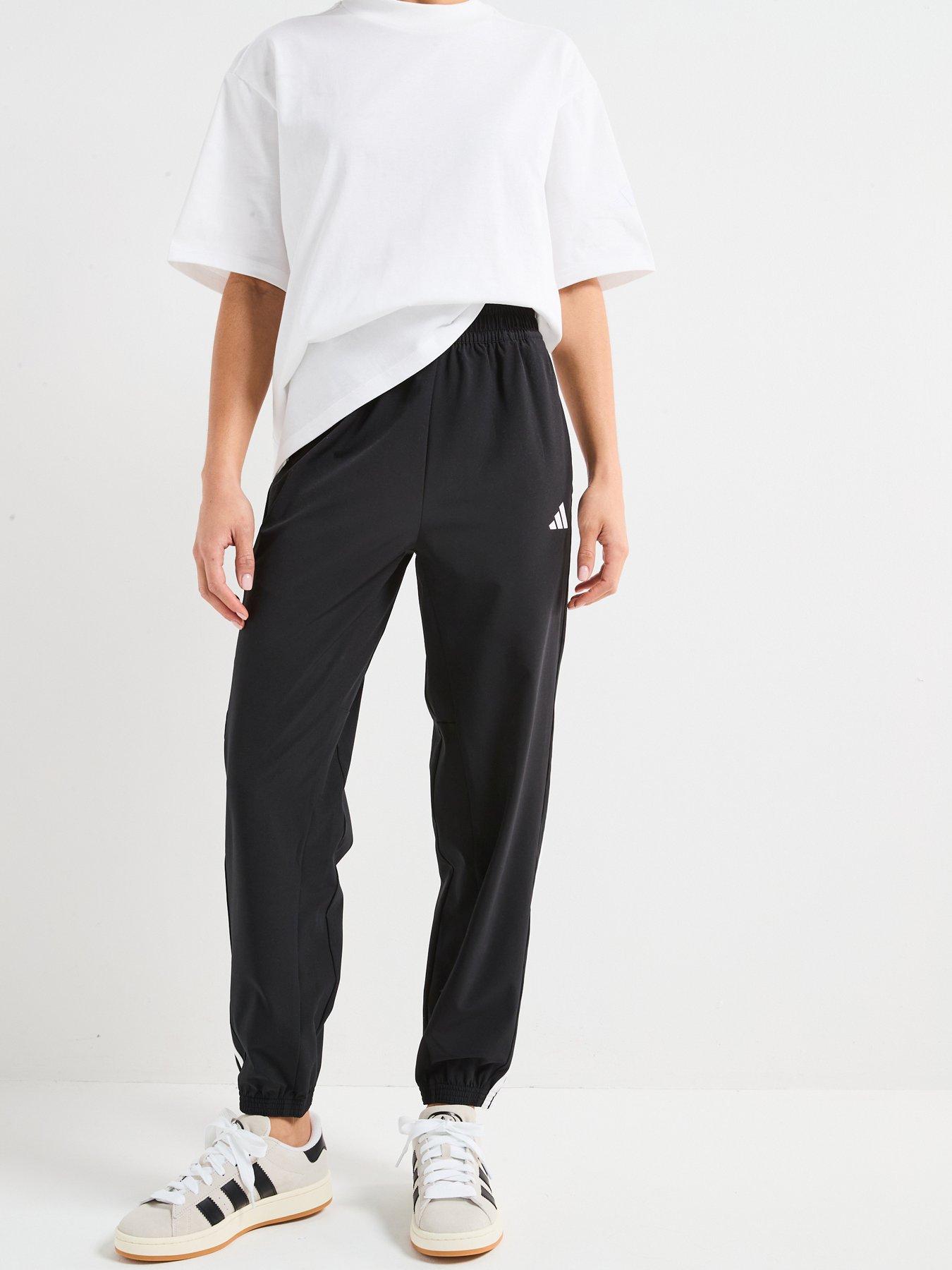 adidas: Womens Train Essential 3 Stripe Woven Pants - Black