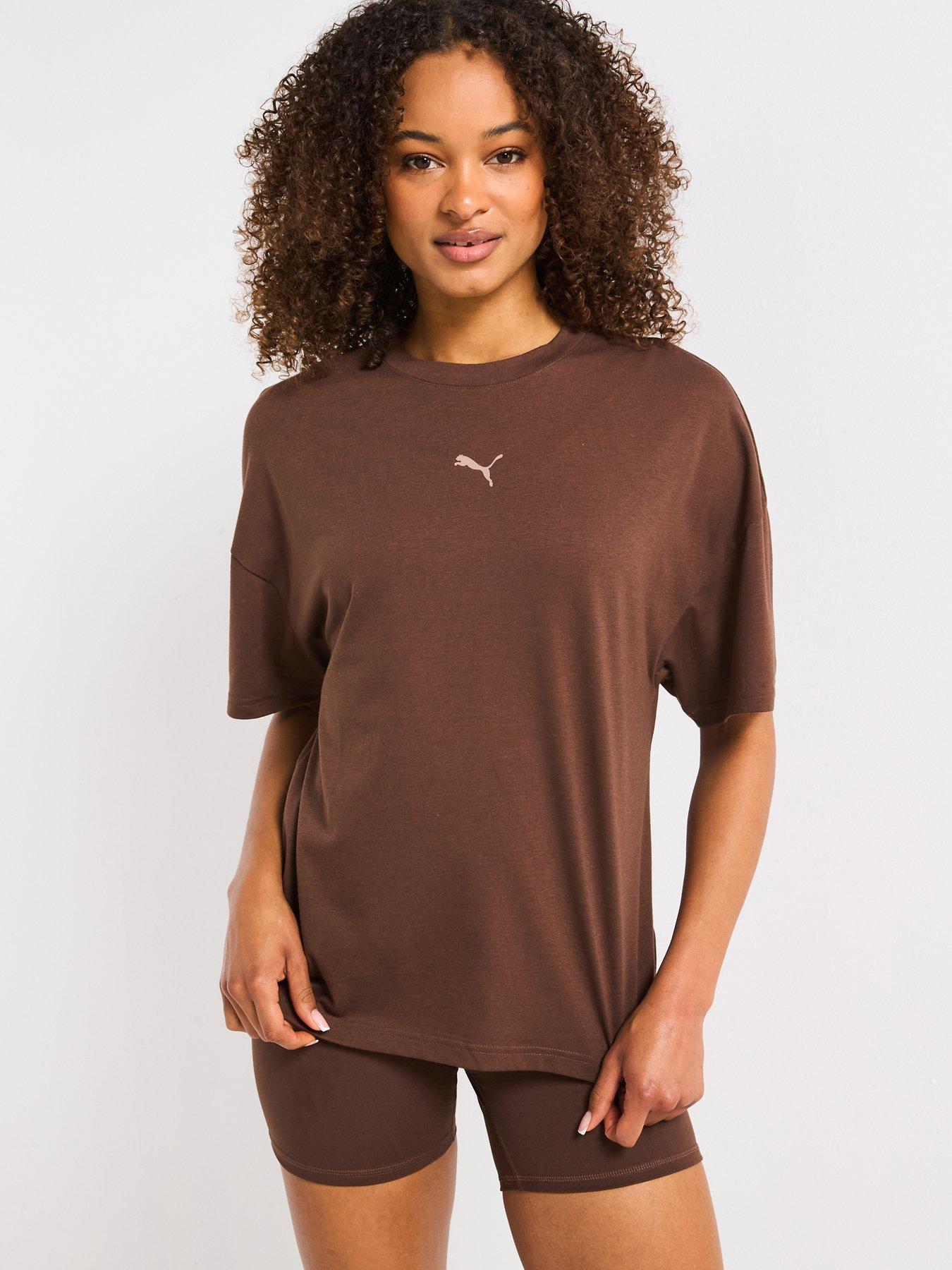 undefined Womens Training Evolve Oversized Tee - Brown