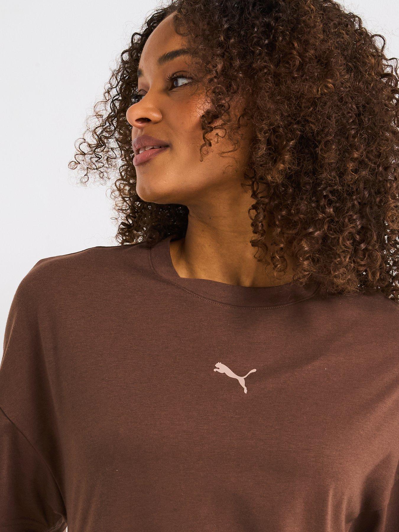 Image 4 of 4 of Puma Womens Training Evolve Oversized Tee - Brown