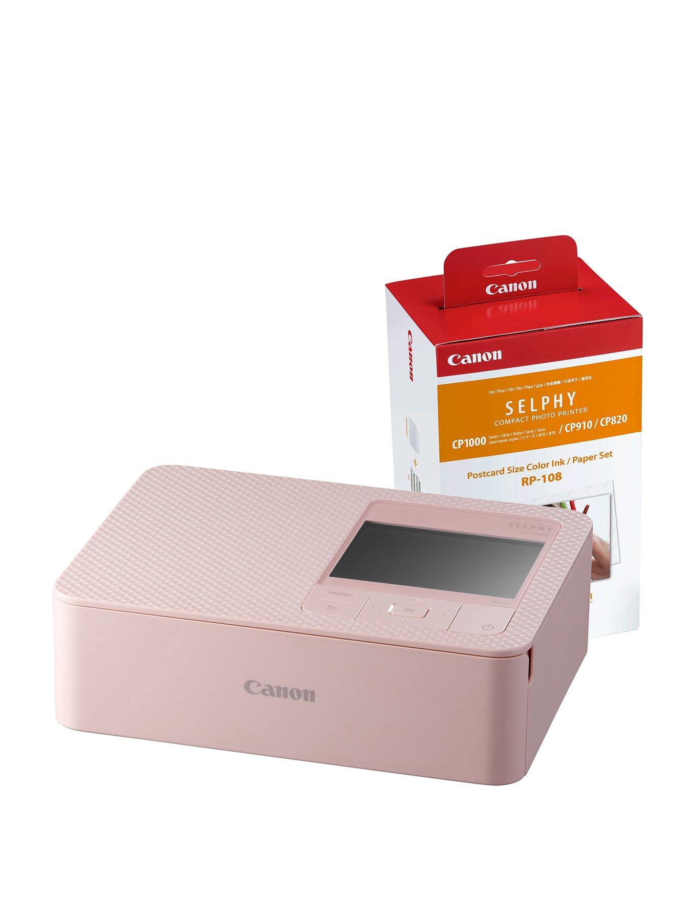 Canon Selphy CP1500 Wireless Photo Printer with Canon RP-108 Ink Paper Set