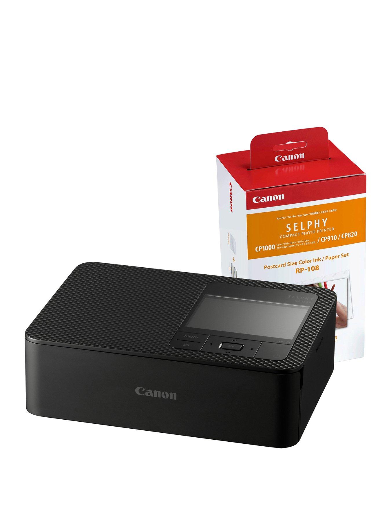 Canon Selphy CP1500 Wireless Photo Printer with Canon RP-108 Ink Paper Set