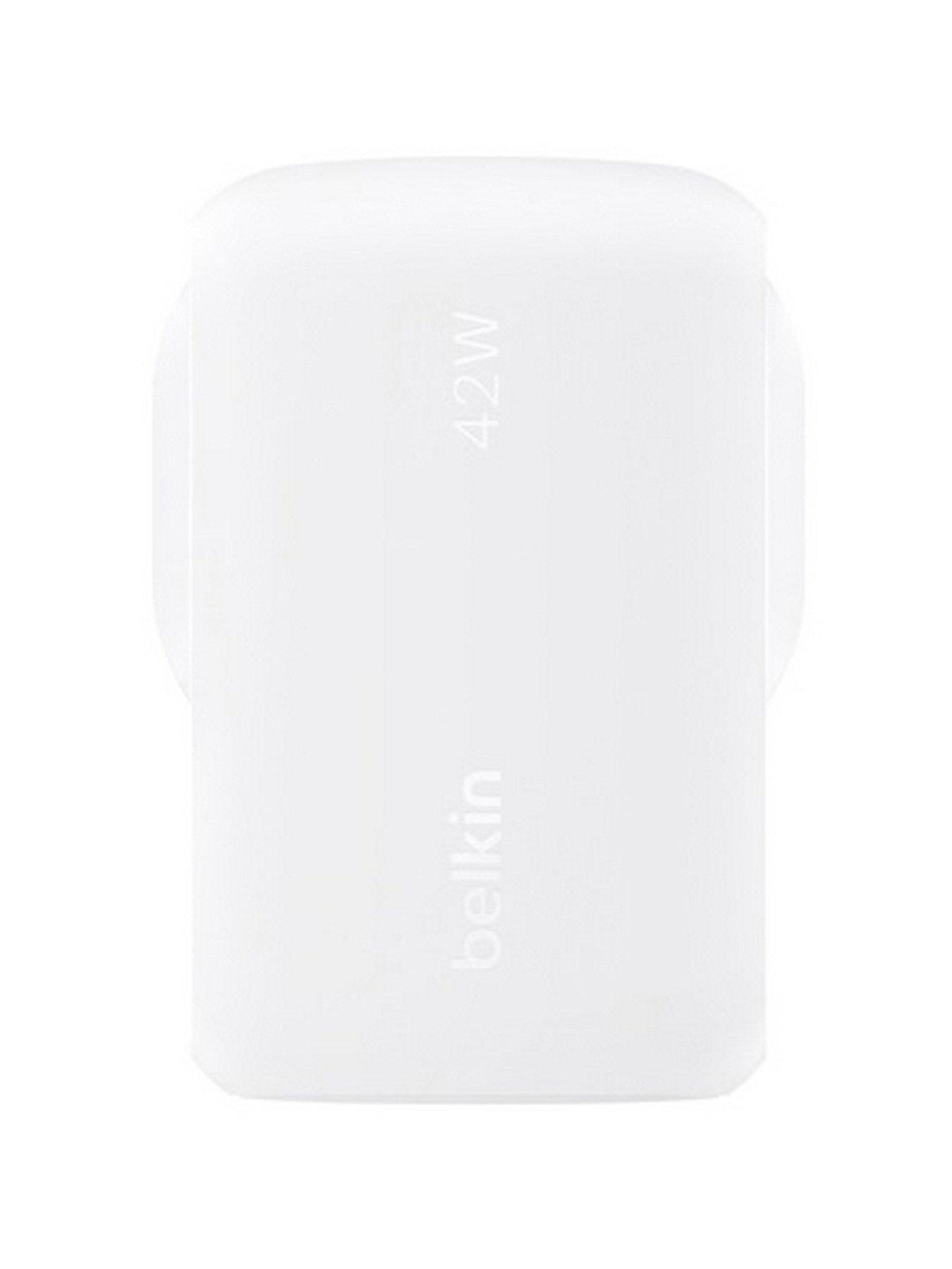 Image 4 of 5 of Belkin 42W USB-C &amp; USB-A Dual Port Fast Charging, Mains Charger - White