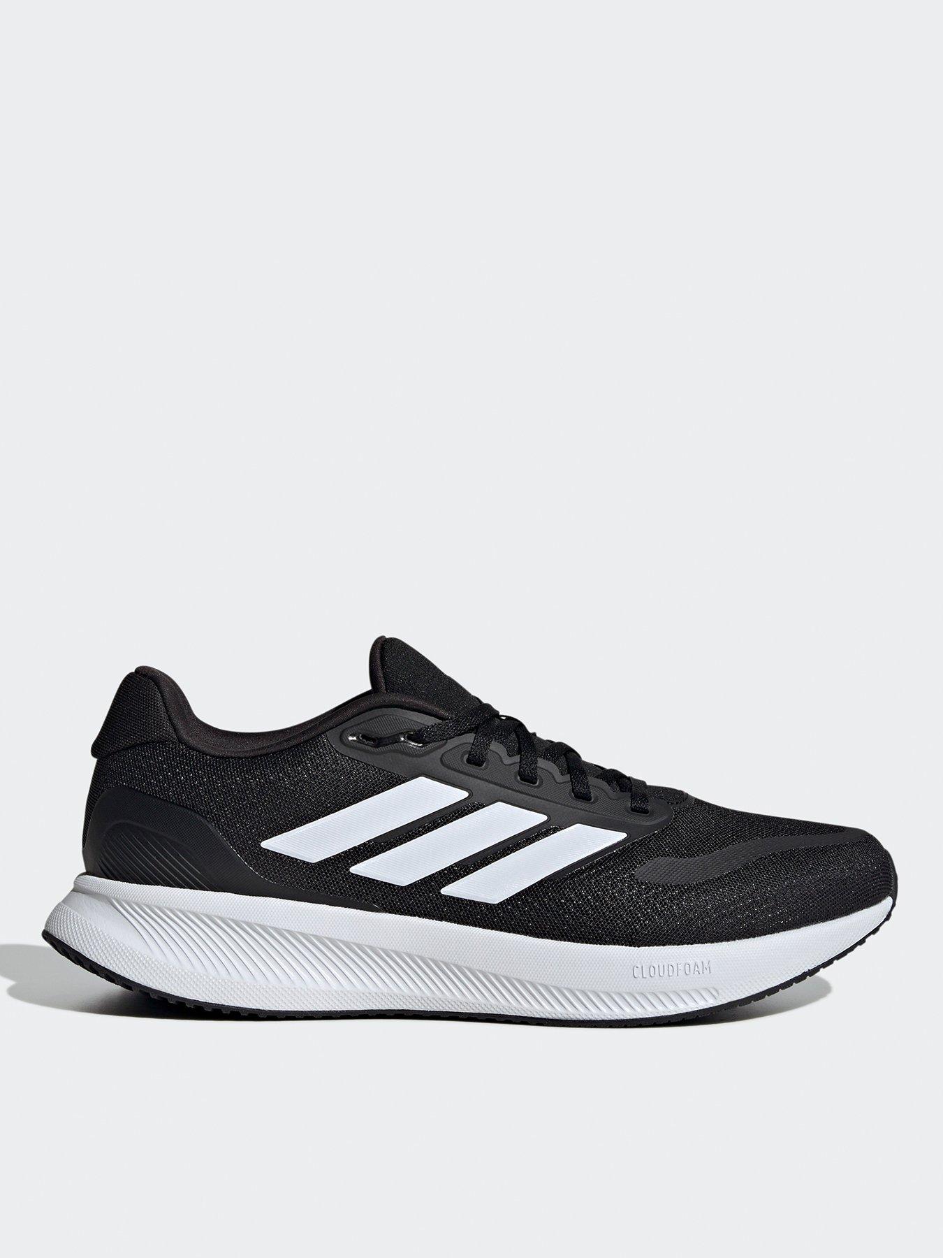 undefined Mens Running Runfalcon 5 Wide Fit Trainers - Black/White