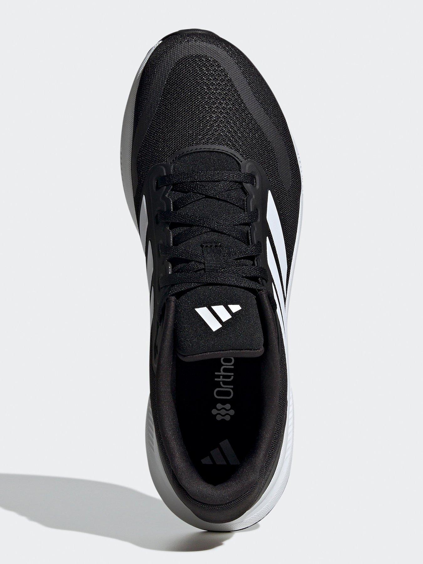 adidas Mens Running Runfalcon Wide Fit Trainers Black/White Very