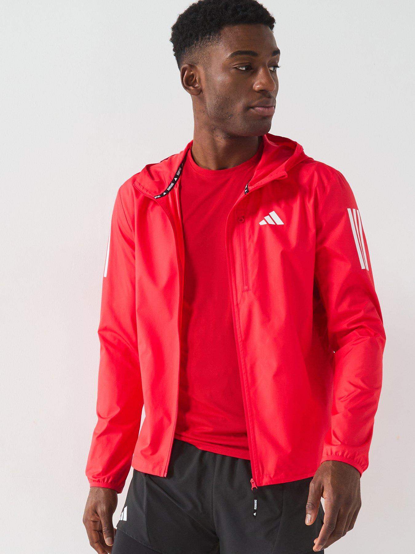adidas Mens Running Own The Run Jacket - Pure Ruby