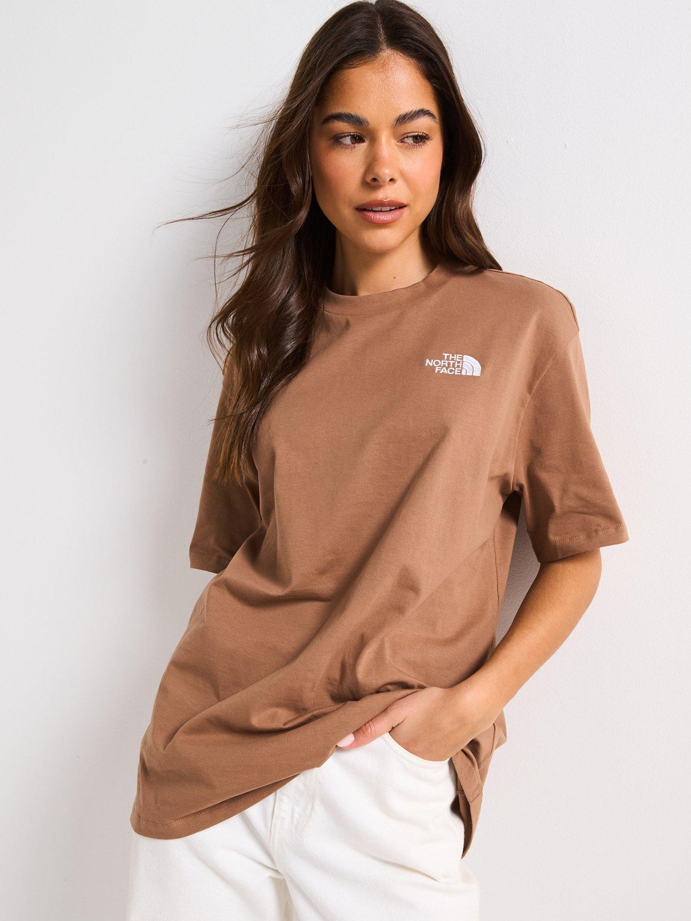 undefined Women's Short Sleeve Essential Oversized Tee - Brown