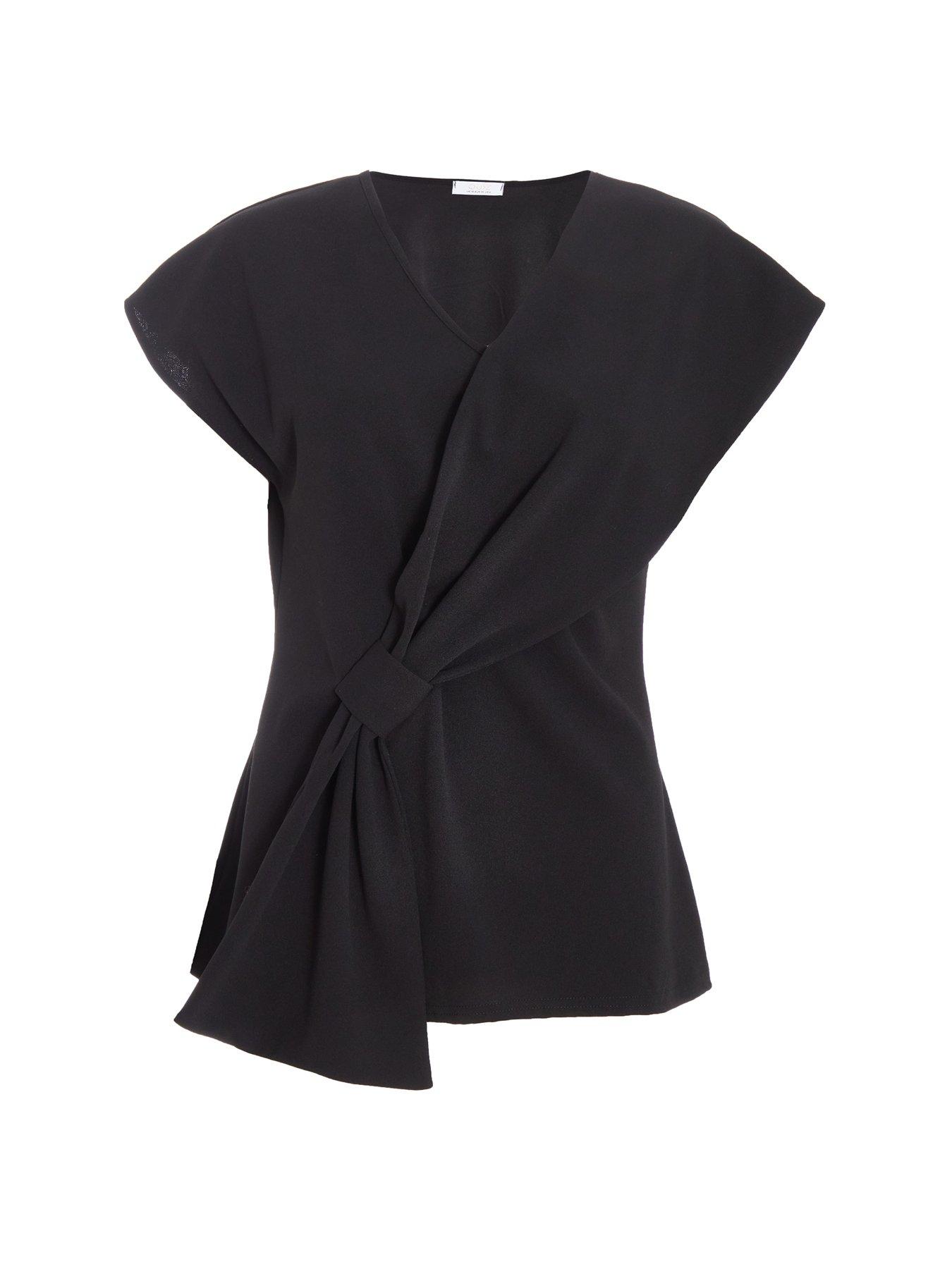 Image 4 of 6 of Quiz Tie Front Top - Black