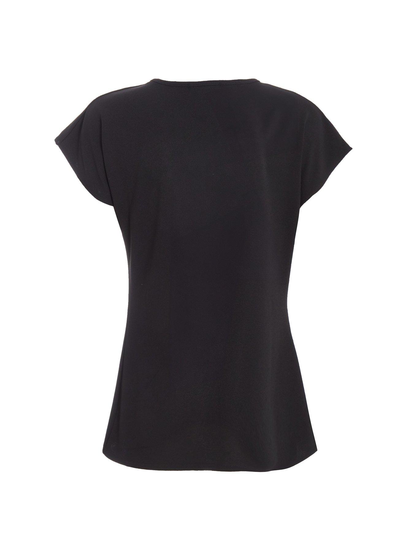 Image 5 of 6 of Quiz Tie Front Top - Black