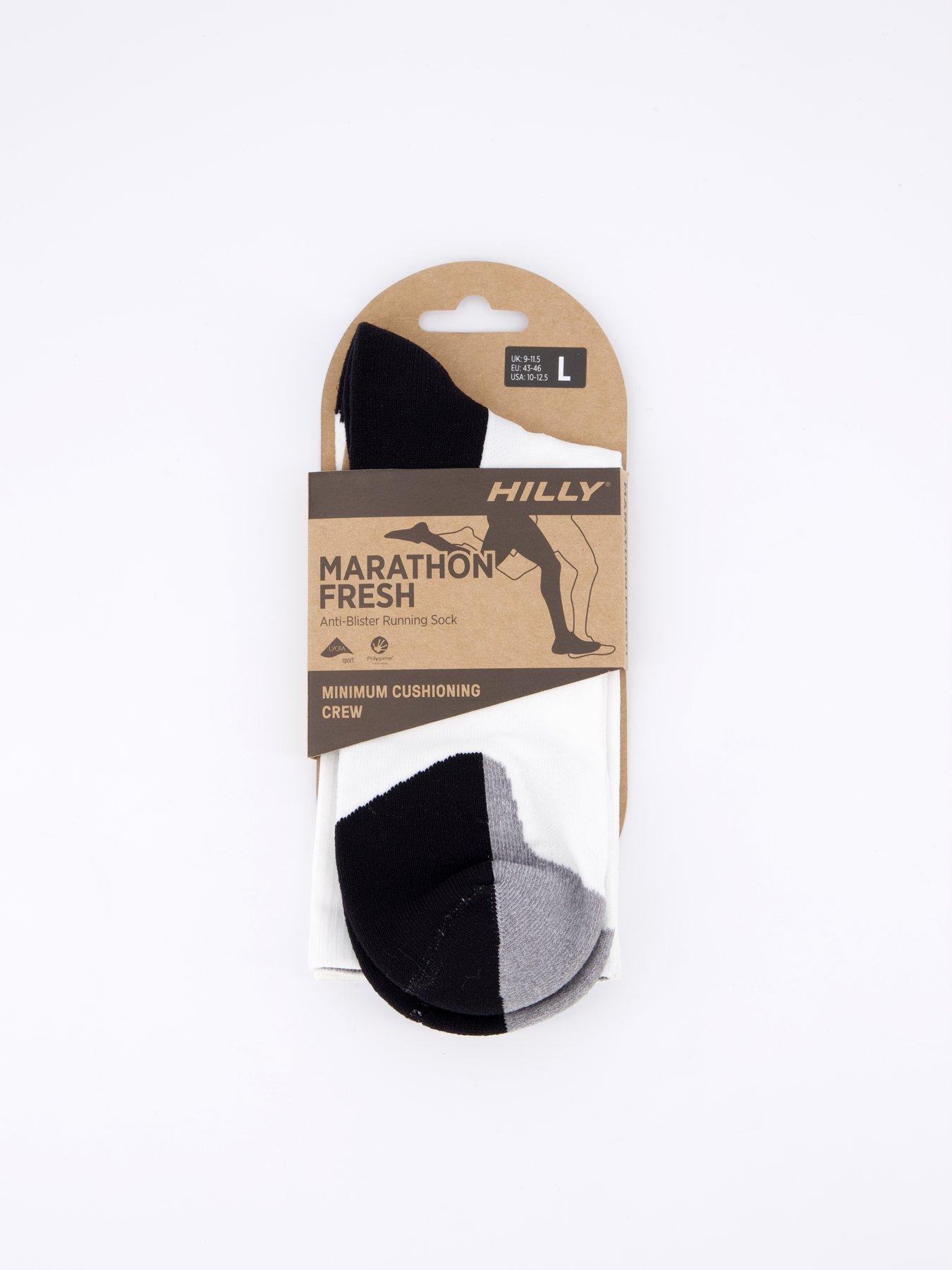 Image 4 of 4 of Hilly Marathon Fresh Crew Min Running Sock - White/grey