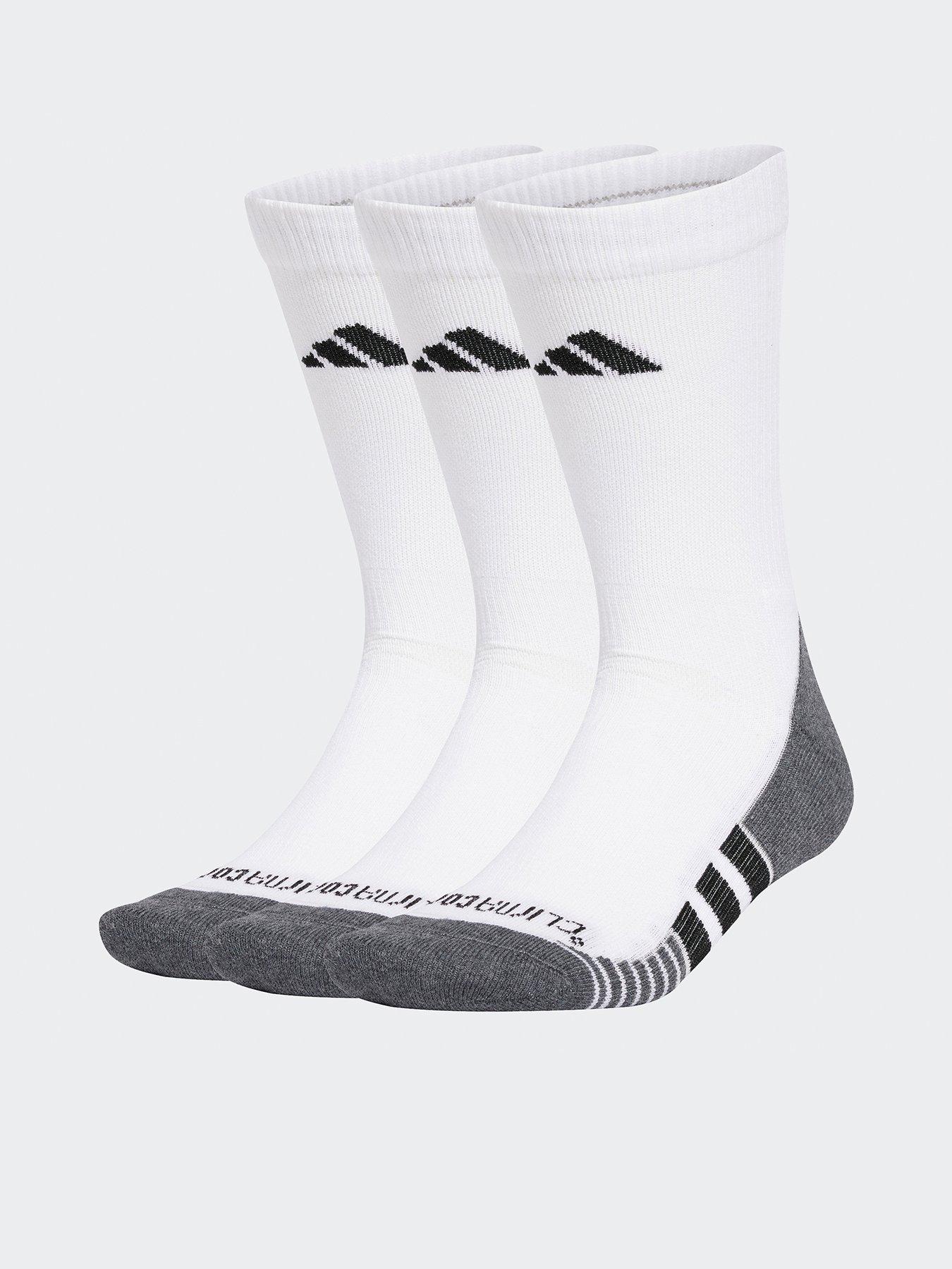 undefined Unisex Training Cushioned Crew Socks 3 Pack - White/Black