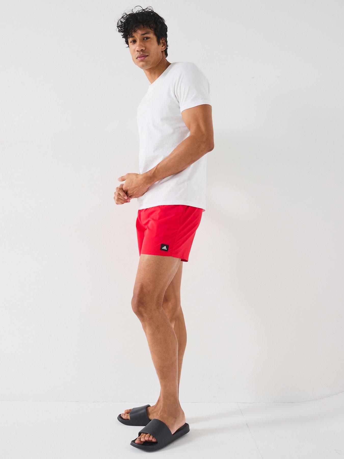 Image 3 of 4 of adidas Mens Solid Clx Swim Shorts - Pure Ruby/Black
