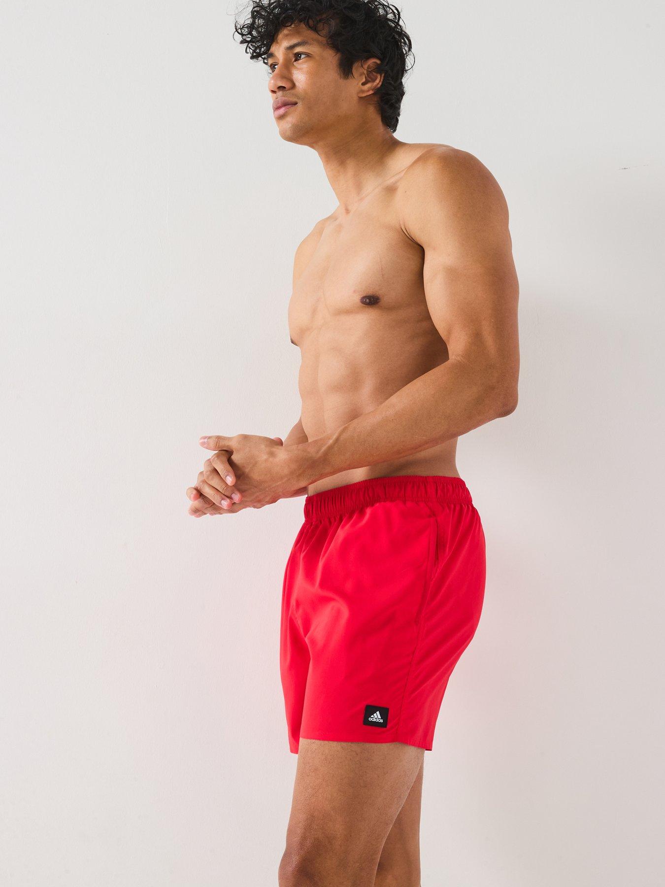 Image 4 of 4 of adidas Mens Solid Clx Swim Shorts - Pure Ruby/Black