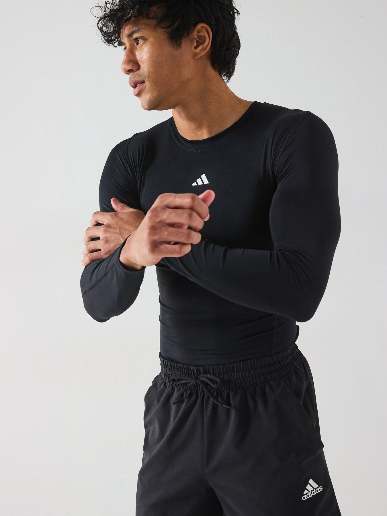 Adidas Men's Black Techfit Compression Training Long Sleeve Tee in Size S, JD Sports - Image 3