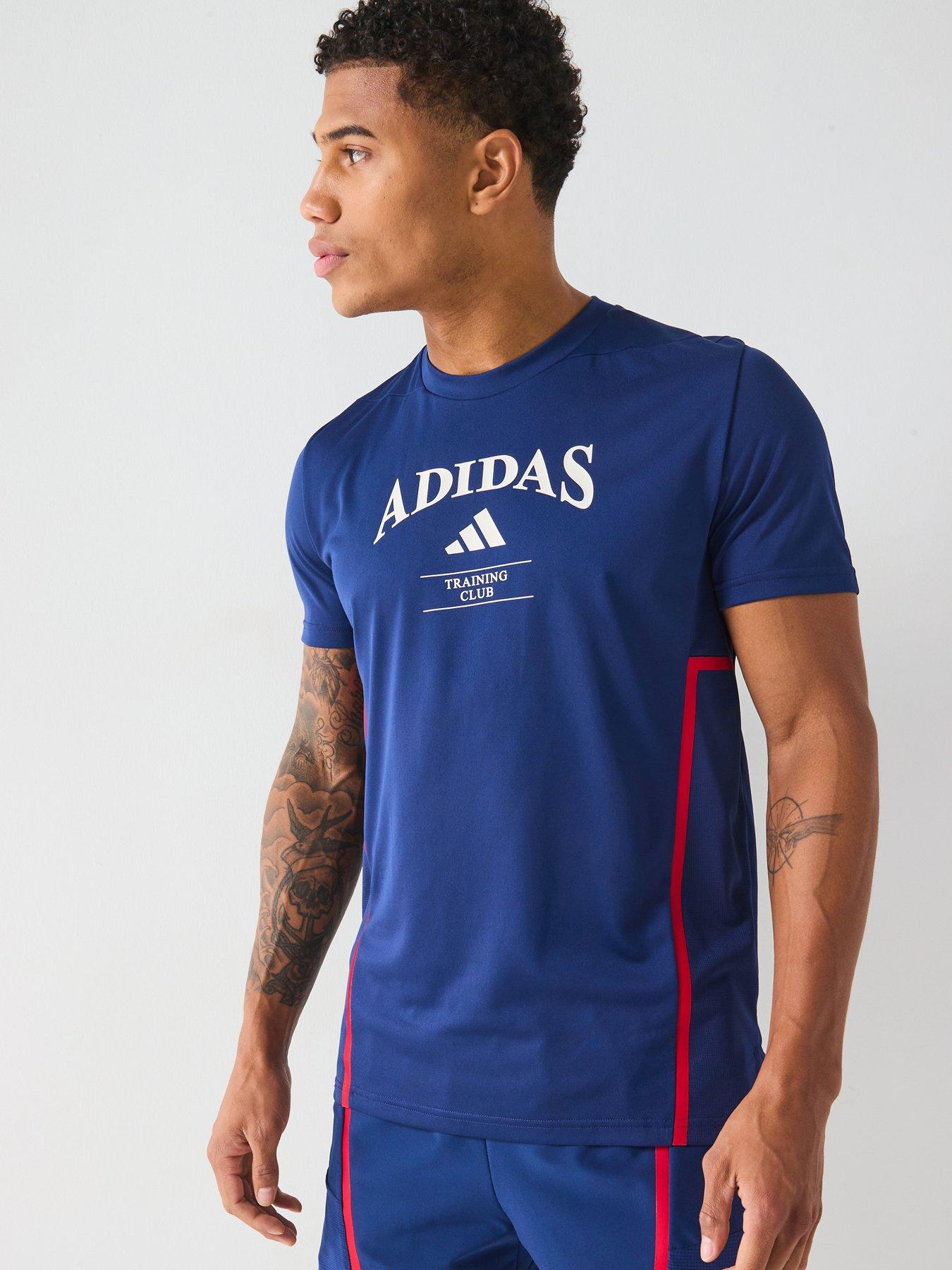 undefined Men's Training D4T Legacy T-Shirt - Dark Blue/Chalk White