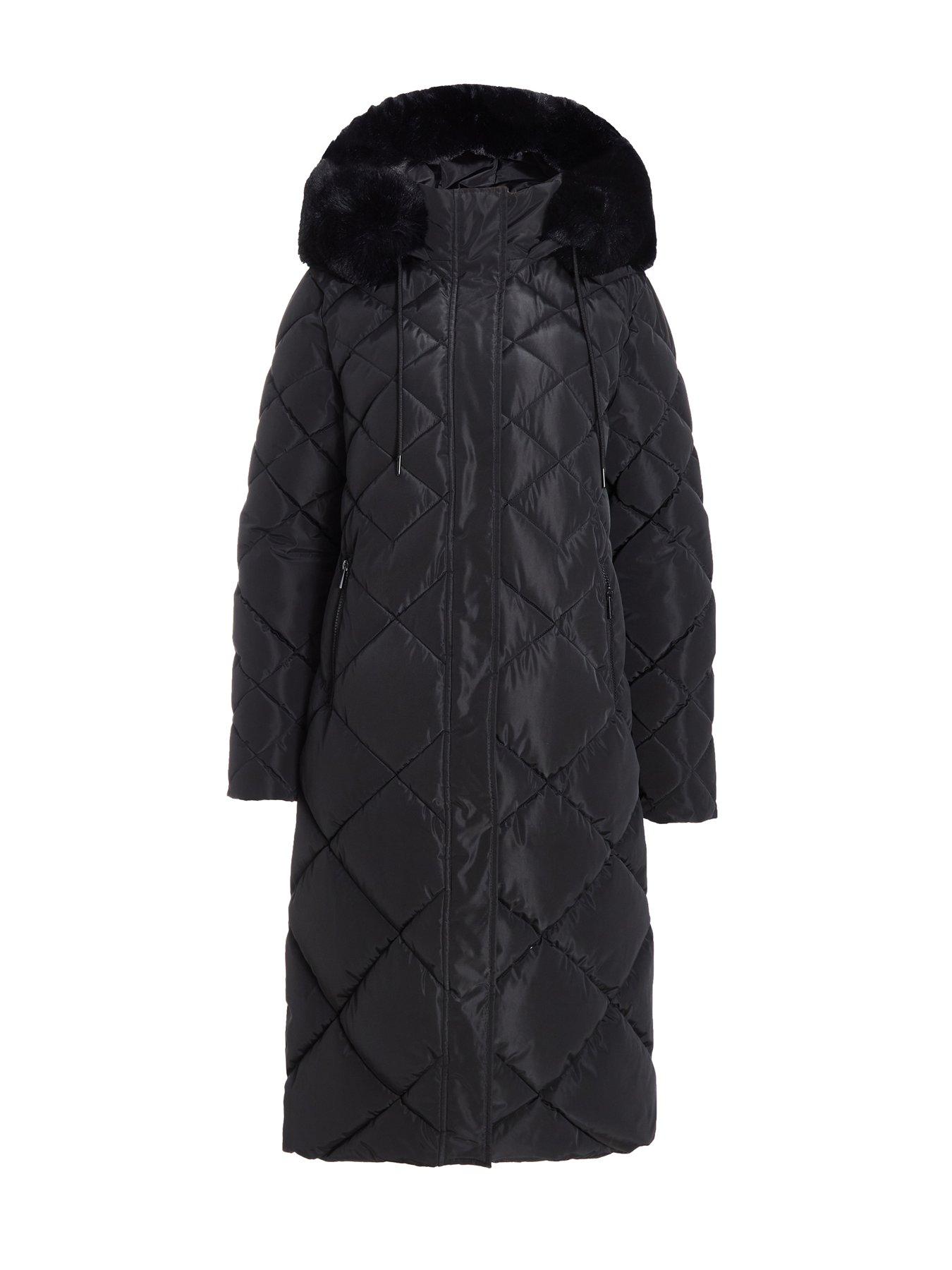 Quiz Black Diamond Quilted Parka Very