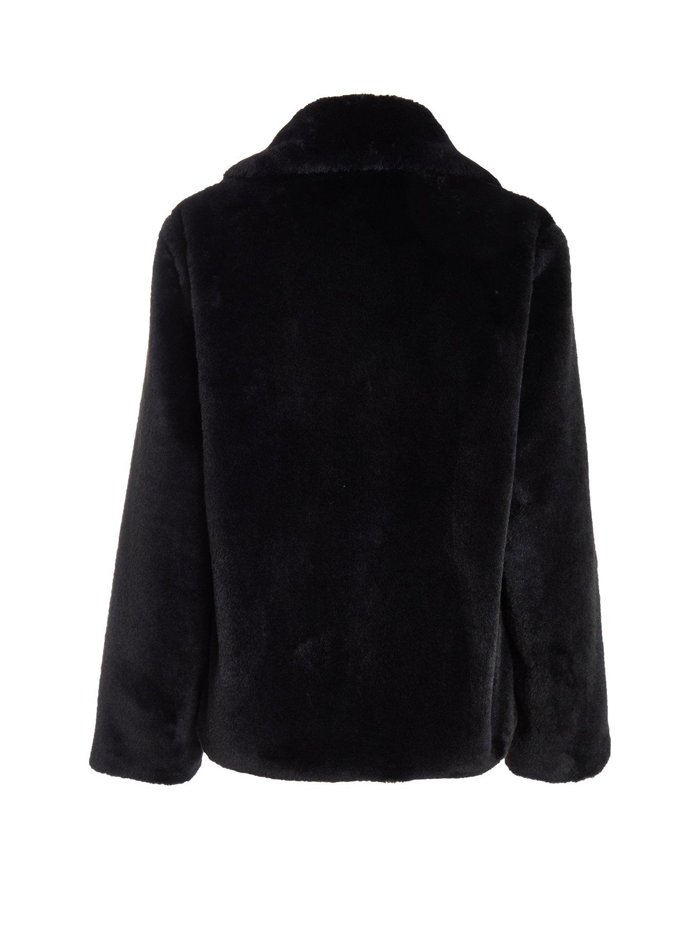 Image 5 of 6 of Quiz Black Faux Fur Jacket