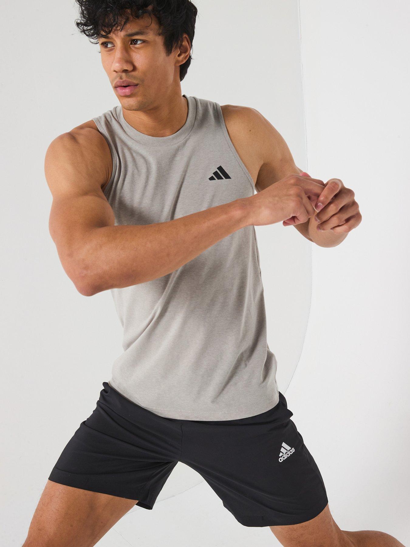adidas Mens Train Essentials Tank - Grey