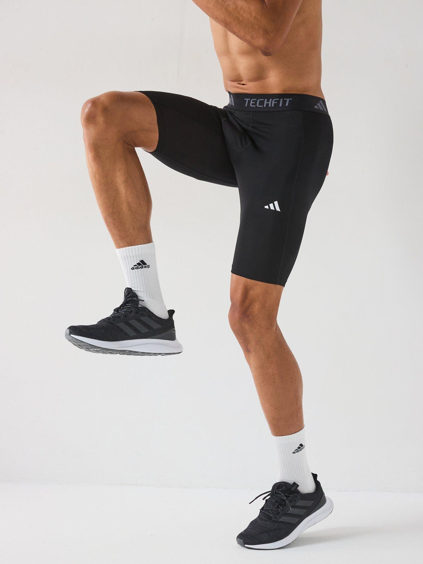 adidas Mens Training Tech Fit Base Shorts, Black, Size L, Men