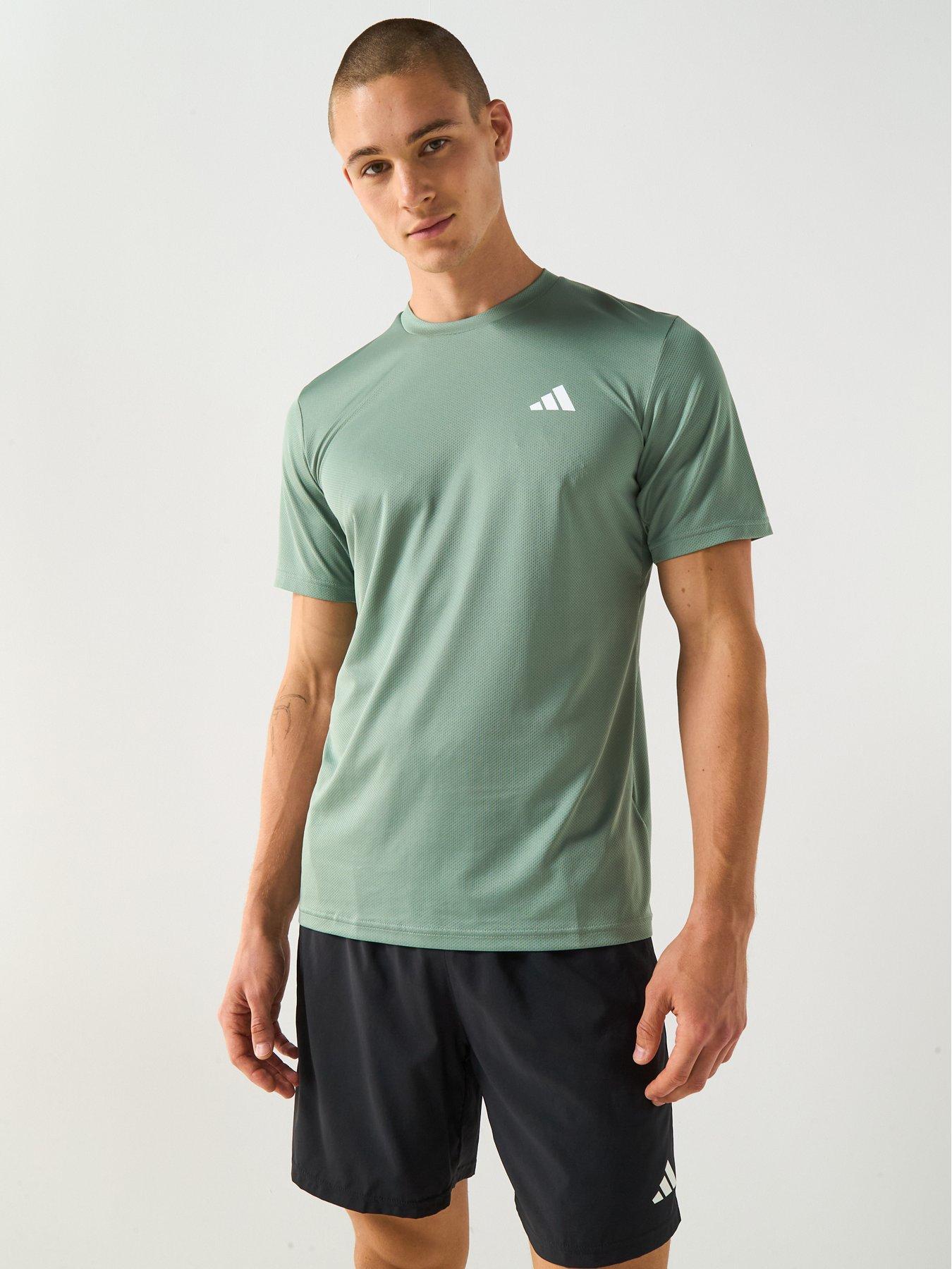 undefined Men's Train Essentials Base T-Shirt - Silver Green/White
