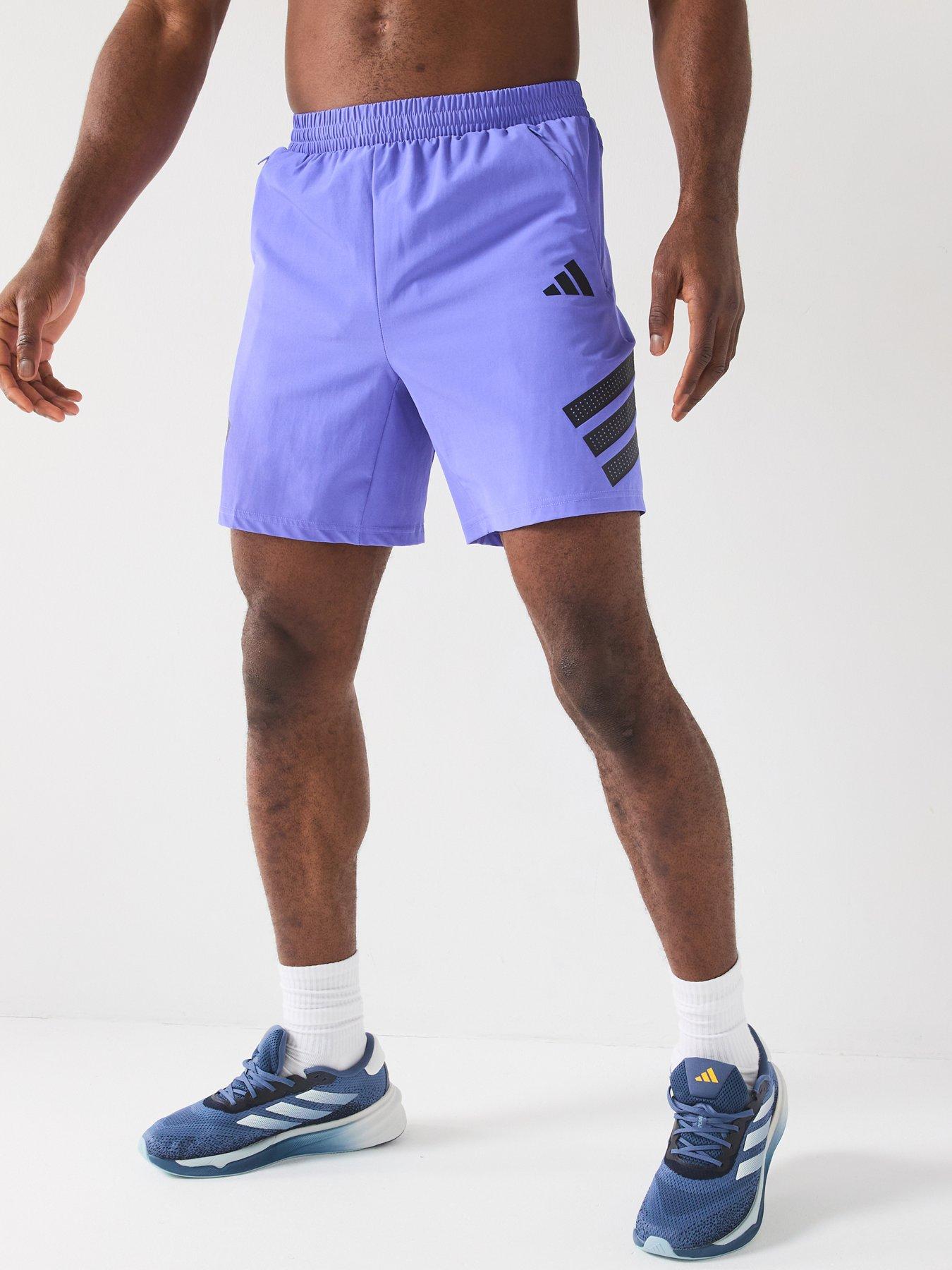 undefined Mens Training Gym+ 3 7inch Stripe Shorts - Semi Cobalt Blue/Black