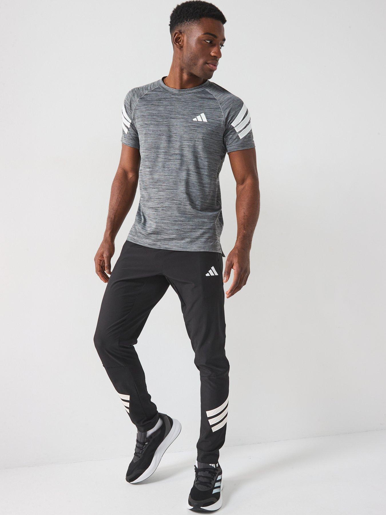 Image 5 of 6 of adidas Mens Training Gym+ 3 Stripe Woven Pants - Black/White