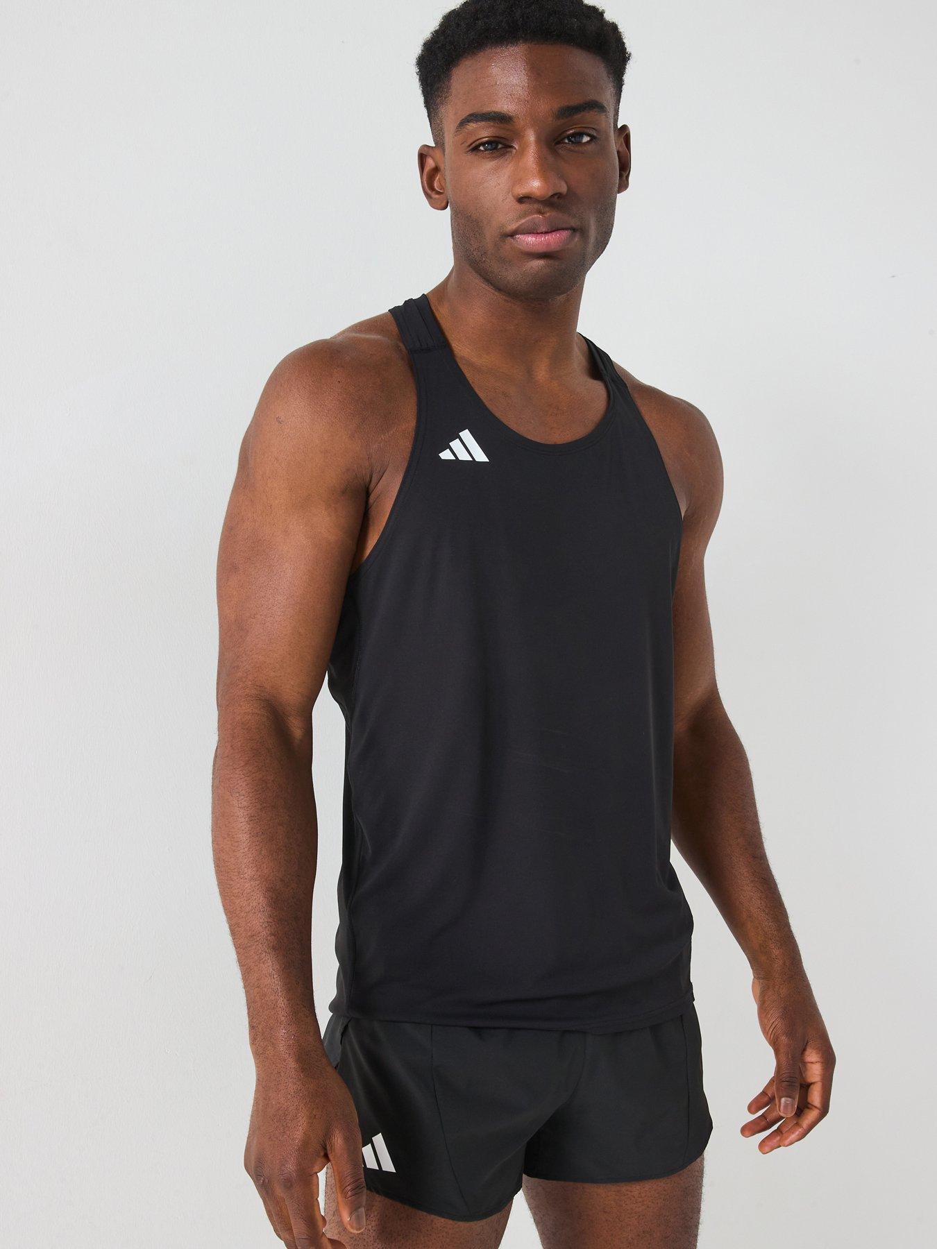undefined Mens Running Adizero Tank - Black