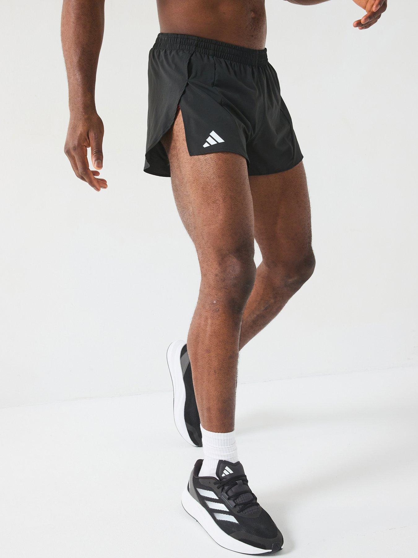 undefined Mens Running Adizero Split Shorts - Black