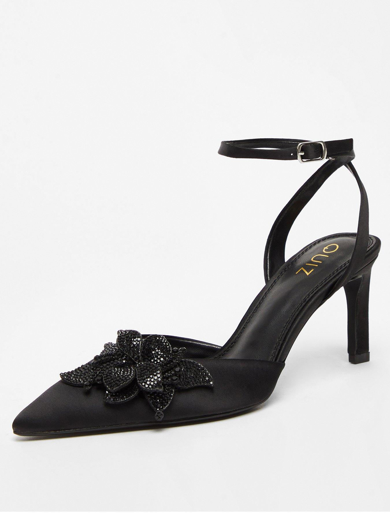 Image 2 of 5 of Quiz Black Floral Court Heels