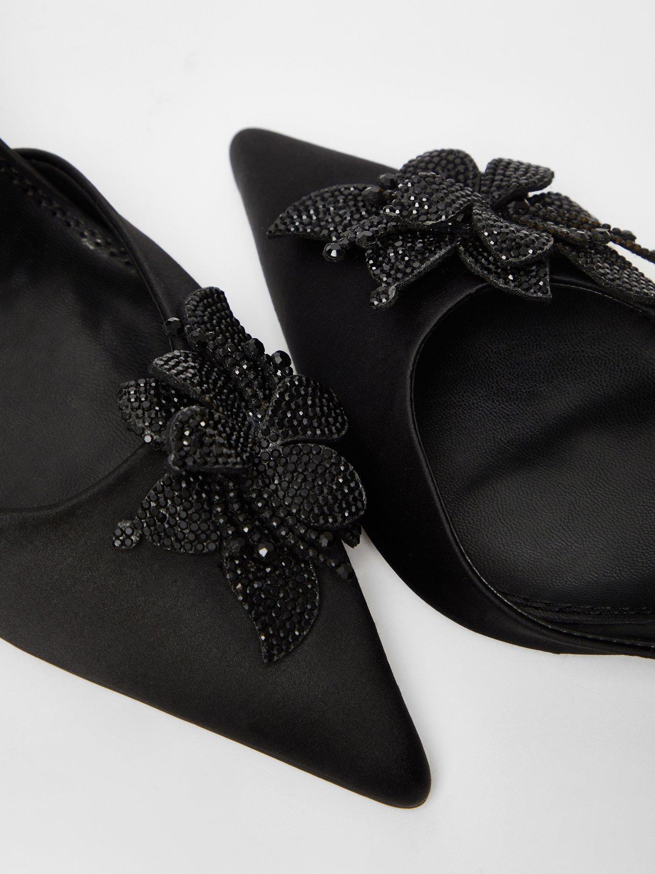 Image 4 of 5 of Quiz Black Floral Court Heels