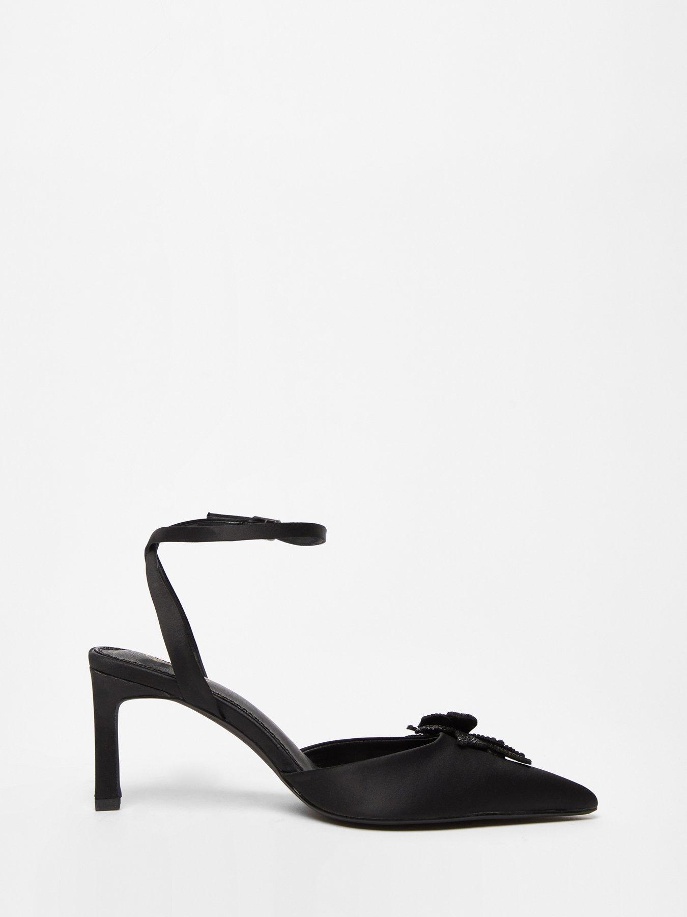 Image 5 of 5 of Quiz Black Floral Court Heels