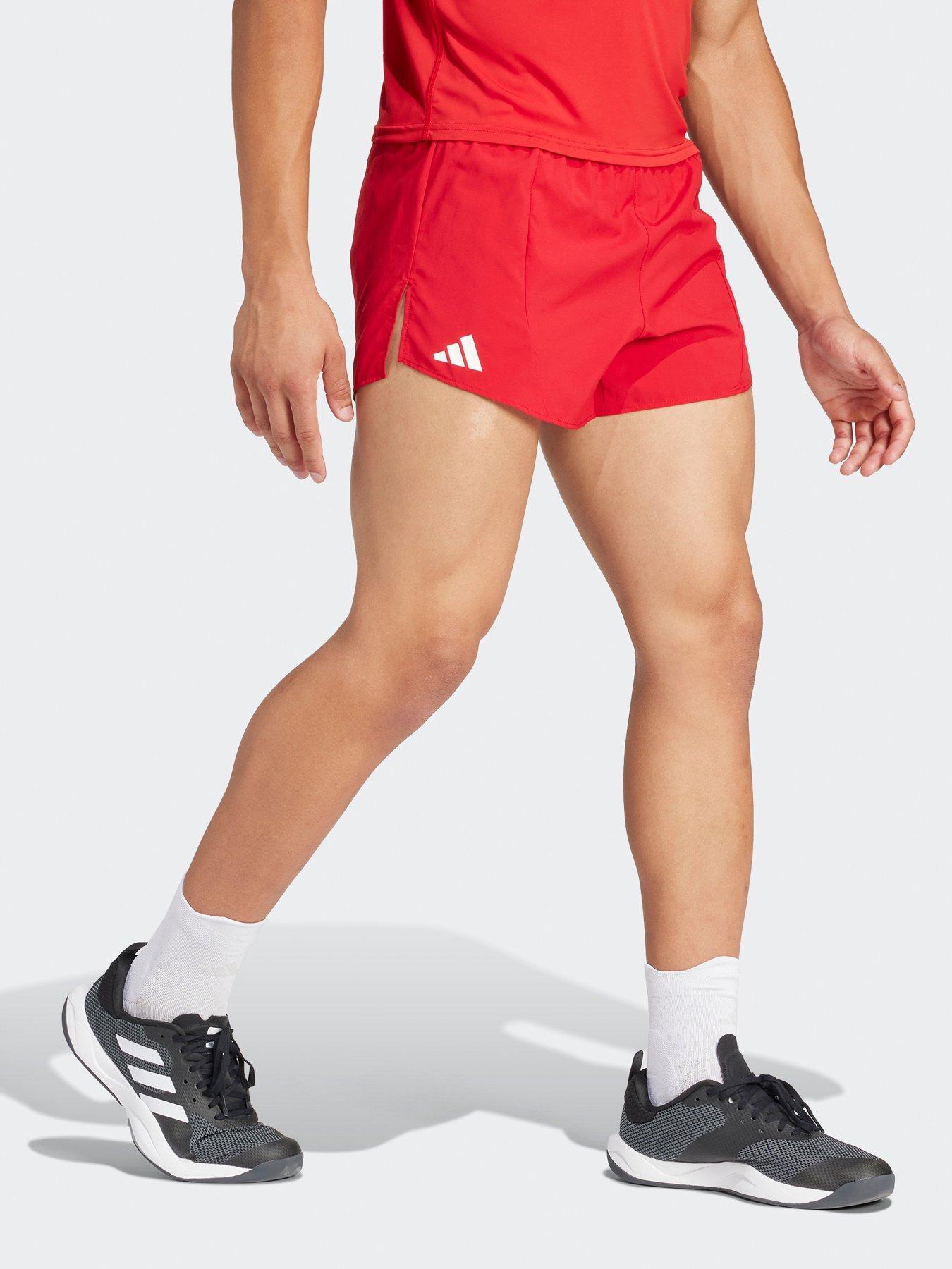 undefined Mens Running Adizero Shorts - Red
